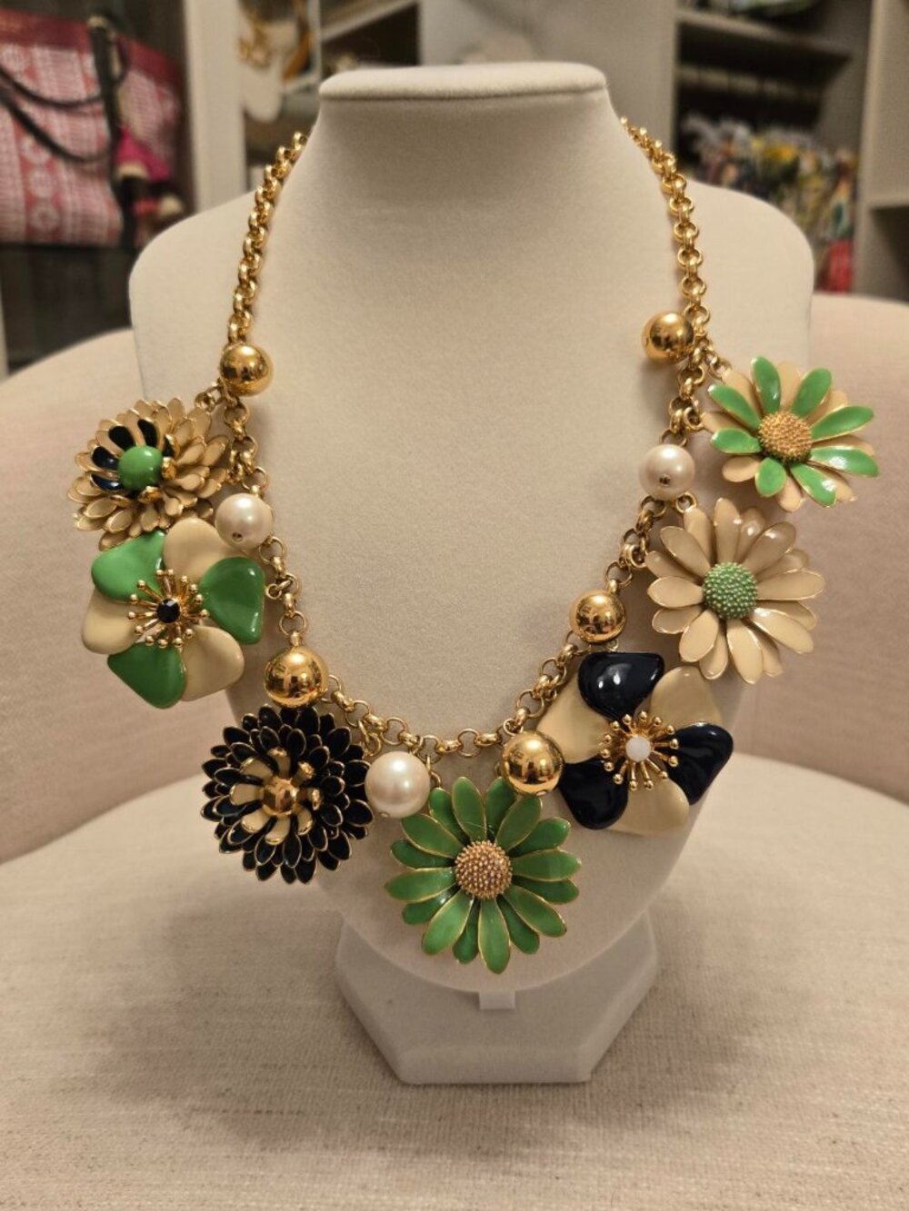 Kate Spade Floral Enamel Statement Necklace